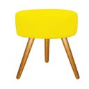 Ver imagem 1 de Puff Redondo Suede Amarelo Pés Palito
