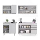 Ver imagem 7 de Armário de Cozinha Modulado de Canto Direito 4 Peças Cp38 Balcão com Tampo Branco - Lumil Lumil Móve
