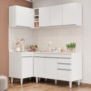 Ver imagem 3 de Armário de Cozinha Modulado de Canto Direito 4 Peças Cp38 Balcão com Tampo Branco - Lumil Lumil Móve