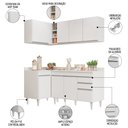Ver imagem 4 de Armário de Cozinha Modulado de Canto Direito 4 Peças Cp38 Balcão com Tampo Branco - Lumil Lumil Móve