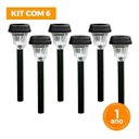 Ver imagem 2 de Kit 06 Luminárias Espeto Solar Decoração Led Preto Abs Verde