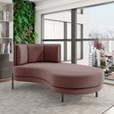 Ver imagem 1 de Sofá Chaise Lado Direito Downey Sala de Estar Veludo Rosê G15 - Gran Belo