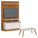 Ver imagem 1 de Estante Home Theater Fit 1.2 com Mesa de Centro Classic Freijó Off White - Imcal