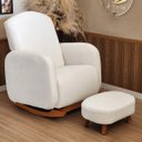 Ver mais imagens de Poltrona Amamentação Organica - Organite com Puff Canoa Boucle Bege- Larbelle Móveis