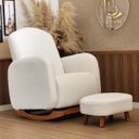 Ver imagem 2 de Poltrona Amamentação Organica - Organite com Puff Canoa Boucle Bege- Larbelle Móveis