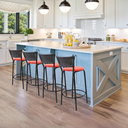 Ver imagem 6 de Kit 4 Banquetas para Balcão Cozinha Gourmet Junco Preto Bancada Ilha Banco 60cm Itagold