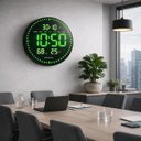 Ver imagem 3 de Super Relógio Parede Digital LED Redondo 30cm Calendário