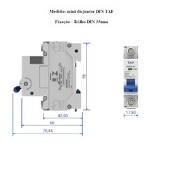 Disjuntor Din Monopolar 20a Modelo Ycb6h-63 Curva C Taf - 3