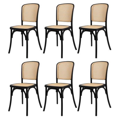 Conjunto 6 Cadeiras Amis Rattan Polipropileno para Sala Espaço Gourmet e Área Externa