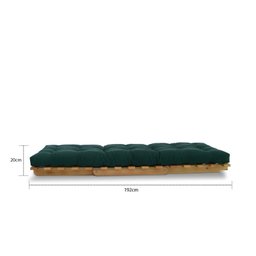 Sofá-cama Futon Slim S 01 Lugar Cor Verde FUTON BRASIL - 3