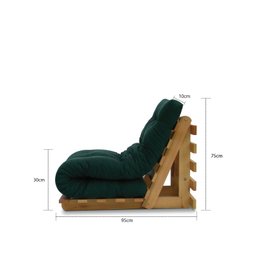 Sofá-cama Futon Slim S 01 Lugar Cor Verde FUTON BRASIL - 4