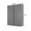 Ver imagem 4 de Guarda Roupa Veneto em MDF 183x230cm 2 Portas 3 Gavetas Cinza 1001