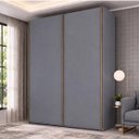 Ver imagem 1 de Guarda Roupa Veneto em MDF 183x230cm 2 Portas 3 Gavetas Cinza 1001