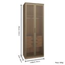 Ver imagem 3 de Guarda Roupa Modulado 02 Portas de Vidro 245cm 03 Gavetas Setiba