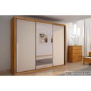 Ver imagem 1 de Guarda Roupas 3 Portas de Correr de (1 C/ Espelho) e 6 Gavetas Paradizzo/palazzo Cumaru/fendi - Novo
