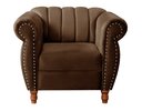 Ver imagem 1 de Poltrona Realeza Chesterfield Cadeira Vintage Decoração Retrô - Veludo Marrom