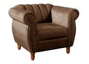 Ver imagem 2 de Poltrona Realeza Chesterfield Cadeira Vintage Decoração Retrô - Veludo Marrom