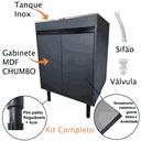 Ver imagem 3 de Tanque de Lavar Roupas Inox Grande 46l com Gabinete Premium