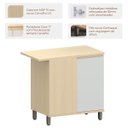 Ver imagem 2 de Balcão Canto Reto para Cozinha 1 Porta Mdp/mdf Aurora Cinza Cristal