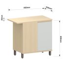 Ver imagem 4 de Balcão Canto Reto para Cozinha 1 Porta Mdp/mdf Aurora Cinza Cristal
