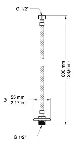 Engate Flexivel Malha Aço Inoxidavel 60cm 1/2 Docol - 6