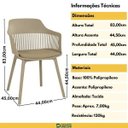 Ver imagem 6 de Conjunto Mesa de Jantar Redonda Quiara 100cm Branco com 4 Cadeiras Marcela - Nude Escuro