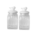 Ver imagem 1 de Kit 2 Potes Vidro Tampa Cerâmica Pássaro 750ml Class Home