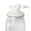 Ver imagem 2 de Kit 2 Potes Vidro Tampa Cerâmica Pássaro 750ml Class Home