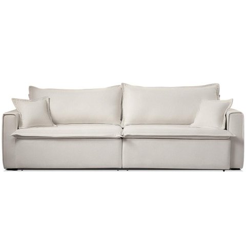 Sofá 3 Lugares Retrátil Reclinável para Sala de Estar 210cm Sumaya K01 Veludo Bege - Lyam Decor