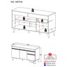 Balcão Cozinha Gabinete Pia 150Cm 3 Portas Branco/preto - 4