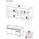Ver imagem 4 de Balcão Cozinha Gabinete Pia 150Cm 3 Portas Branco/preto