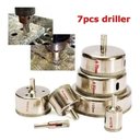 Ver imagem 2 de Kit 7 Brocas Diamantadas Serra Copo Vidro Mármore 10/25/40/55/70/80/100mm