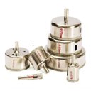 Ver imagem 1 de Kit 7 Brocas Diamantadas Serra Copo Vidro Mármore 10/25/40/55/70/80/100mm