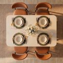 Ver imagem 2 de Conjunto de Jantar com Mesa Tali 130cm e 4 Cadeiras Ema CabeCasa MadeiraOriginals Marrom/Bege