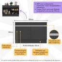 Ver imagem 2 de Balcão Cozinha Gabinete Pia 120cm 2 Portas com Rodapé Veneza Multimóveis Mp2239 Preto/branco