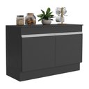 Ver imagem 1 de Balcão Cozinha Gabinete Pia 120cm 2 Portas com Rodapé Veneza Multimóveis Mp2239 Preto/branco