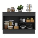 Ver imagem 4 de Balcão Cozinha Gabinete Pia 120cm 2 Portas com Rodapé Veneza Multimóveis Mp2239 Preto/branco