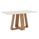 Ver imagem 2 de Mesa de Jantar Lins 160 Cm Canto Arredondado com Vidro Ambiente Nature Off White - Henn