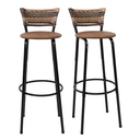 Ver imagem 1 de Kit 2 Banquetas 80cm para Balcão Ilha Bancada Área Gourmet Encosto em Junco Banco Itagold