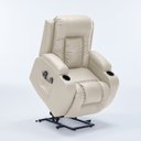 Ver imagem 6 de Poltrona do Papai Lift Sala de Estar Reclinável Retrátil Austin Manual Aquecimento Massagem Pu Bege