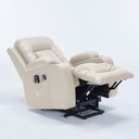 Ver imagem 2 de Poltrona do Papai Lift Sala de Estar Reclinável Retrátil Austin Manual Aquecimento Massagem Pu Bege
