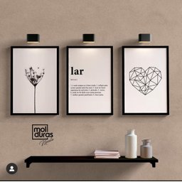 Jogo de Quadros Decorativos Trio Molduras Marília LAR Moldura Marília - 1