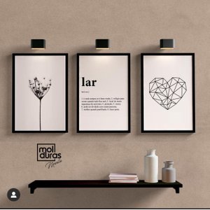 Jogo de Quadros Decorativos Trio Molduras Marília LAR Moldura Marília