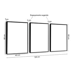 Jogo de Quadros Decorativos Trio Molduras Marília LAR Moldura Marília - 4