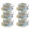 Kit Xícara de Chá com Pires Orgânico Porcelana Branco – 6 Peças - 1