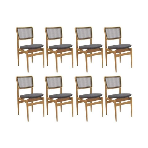 Cadeira Cozinha Kit 8un Stela Madeira Carv/Fendi Kappesberg