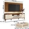 Conjunto Para Sala 183 Cm 3 Peças Nature Off White MBL - 3