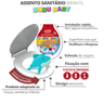 Assento Tampa para Vaso Sanitário Oval Infantil Especial Dudubaby Branco Durín - 3