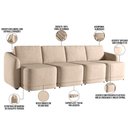 Ver imagem 4 de Sofá Cama para Sala de Estar 4 Lugares 316cm Montserrat K01 Veludo Bege - Lyam Decor