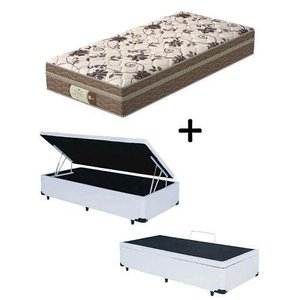 Cama Box C/ Baú Solteiro + Colchão Mola Ensacada Probel Style Pillow Euro Solteiro